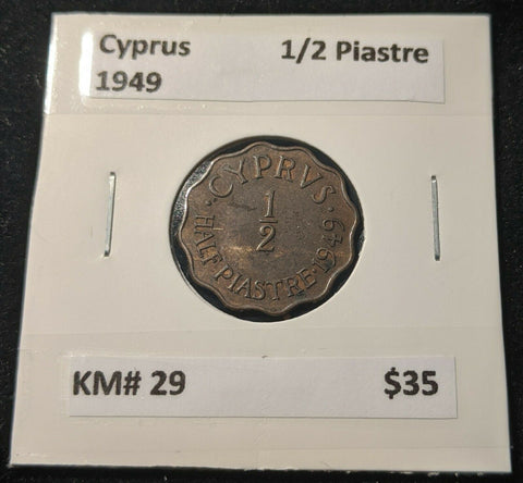 Cyprus 1949 1/2 Piastre KM# 29  #11A