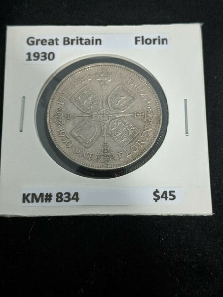 Great Britain 1930 Florin KM# 834