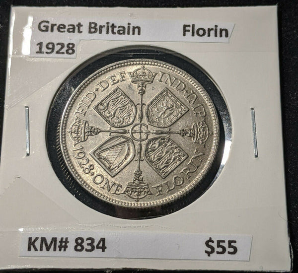 Great Britain 1928 Florin KM# 834