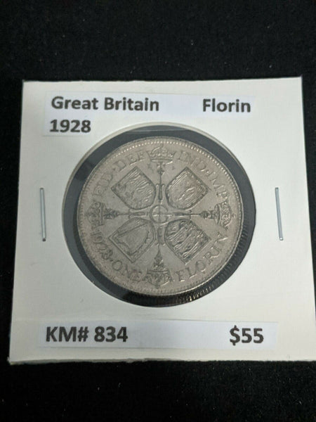 Great Britain 1928 Florin KM# 834