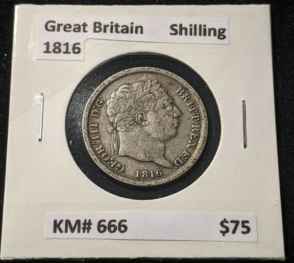 Great Britain 1816 Shilling KM# 666