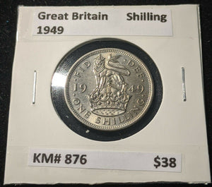 Great Britain 1949 Shilling KM# 876