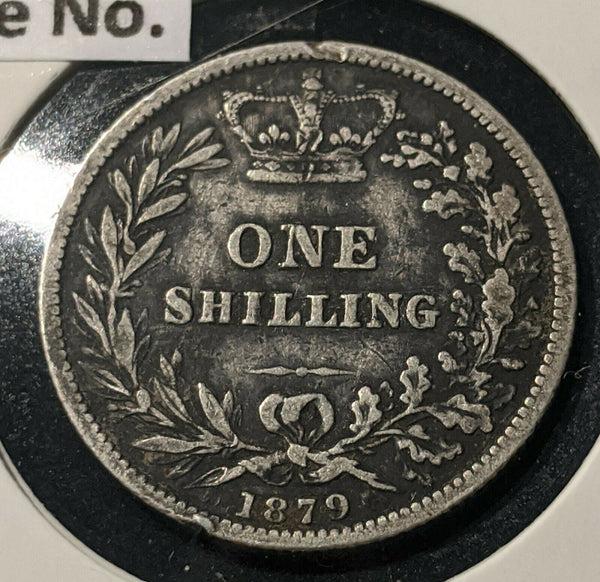 Great Britain 1879 Shilling No Die No. KM# 734.2