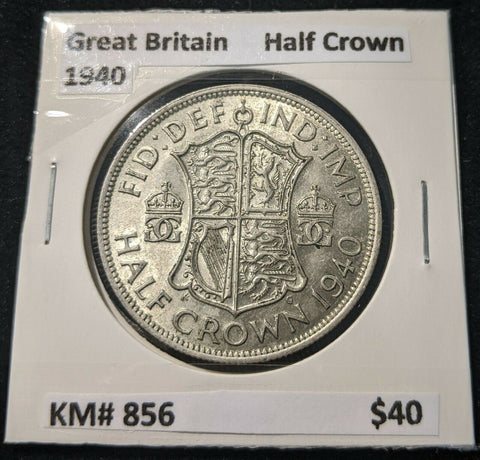 Great Britain 1940 Half Crown KM# 856