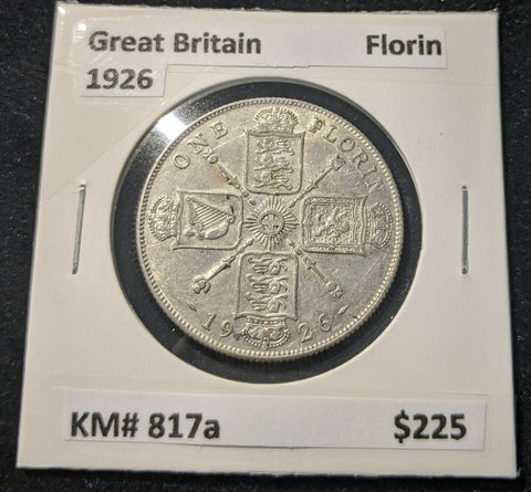 Great Britain 1926 Florin KM# 817a Cleaned