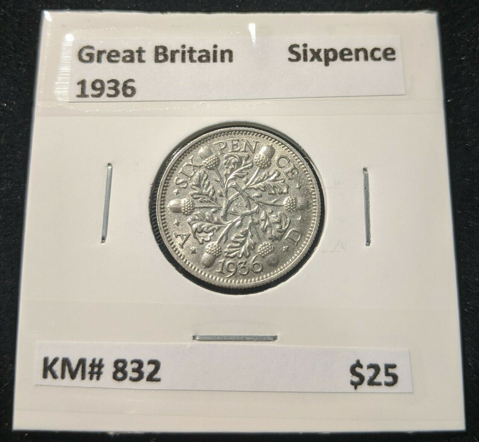 Great Britain 1936 Sixpence 6d KM# 832