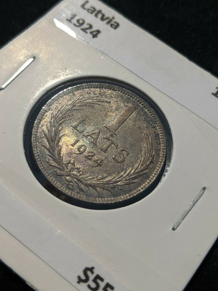 Latvia 1924 1 Lats KM#7  #15B