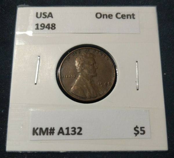 USA 1948 One Cent  KM# A132