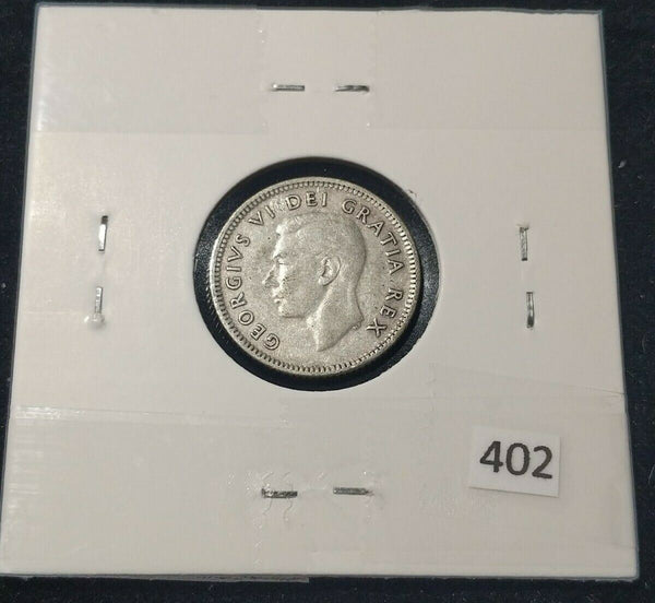 Canada 1951 10 Cent  KM# 43 die crack #402   9B