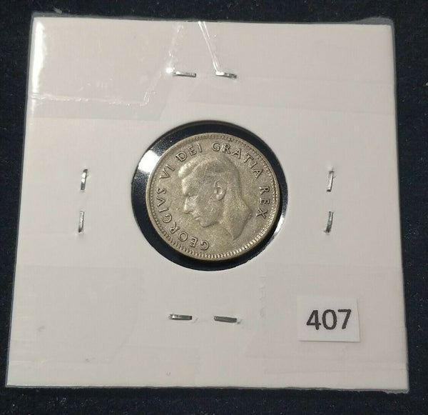 Canada 1951 10 Cent  KM# 43 Rotated die #407   9B