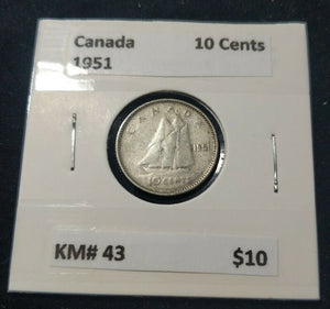 Canada 1951 10 Cent  KM# 43 #414   9B