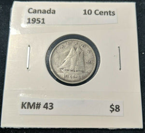 Canada 1951 10 Cent  KM# 43 #434    9C