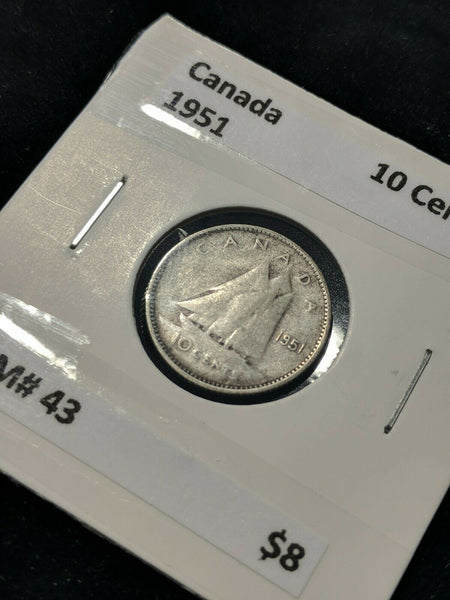 Canada 1951 10 Cent  KM# 43 #434    9C