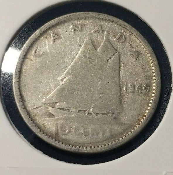Canada 1940 10 Cent Rotated Die KM# 34  #420 9B