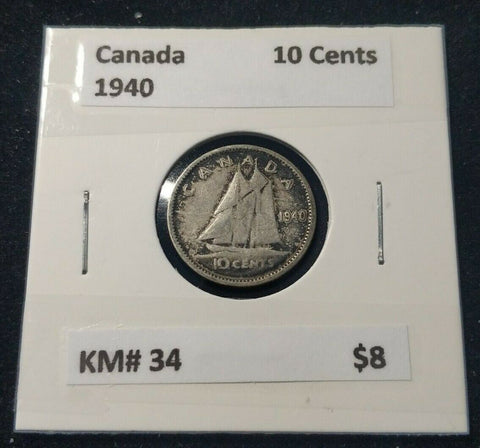 Canada 1940 10 Cent KM# 34 #356   9B