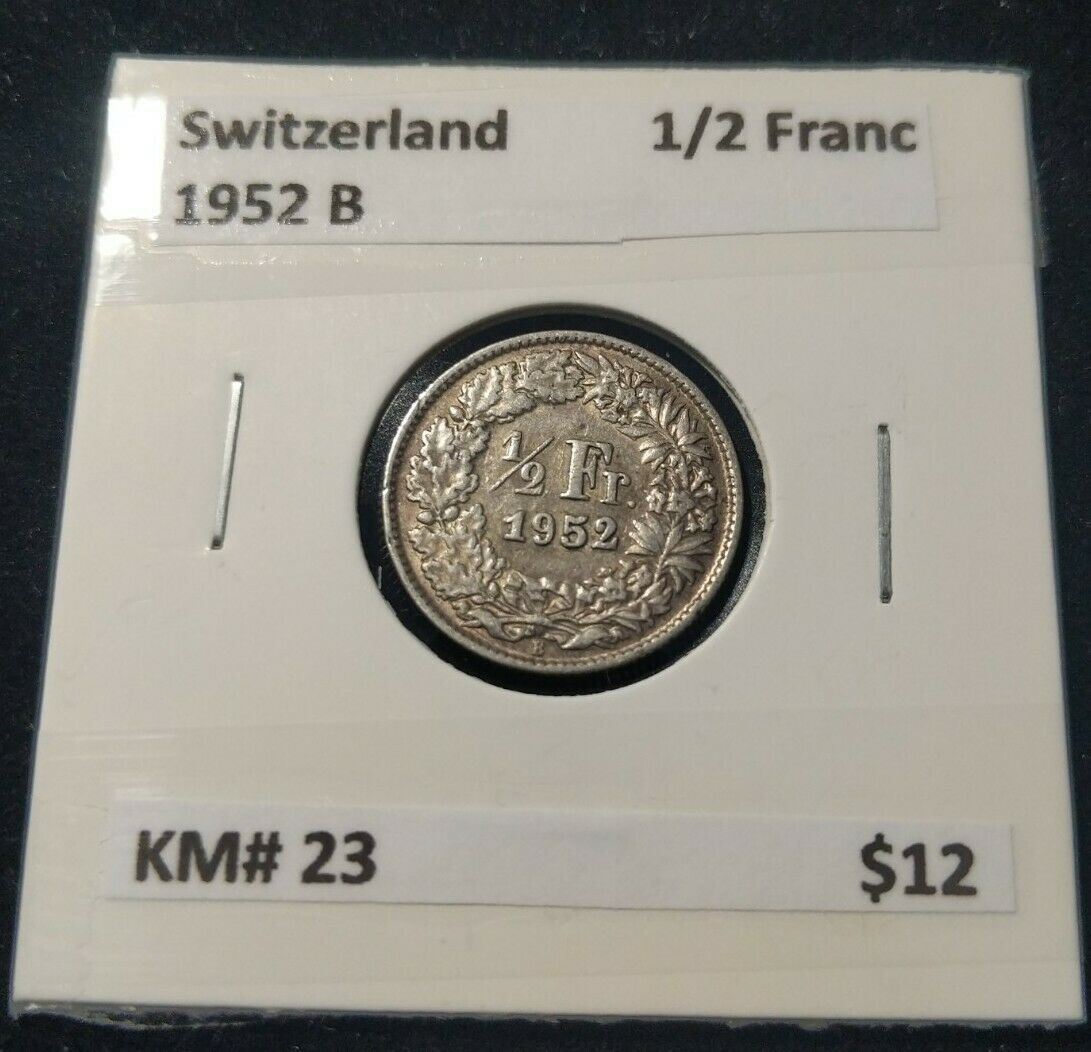 Switzerland 1952 B ½ Franc KM# 23  #20A