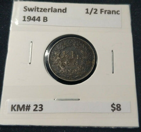 Switzerland 1944 B ½ Franc KM# 23    #20B
