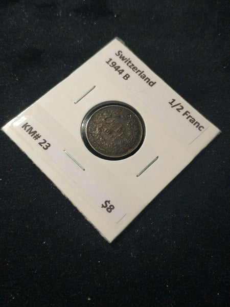 Switzerland 1944 B ½ Franc KM# 23    #20B