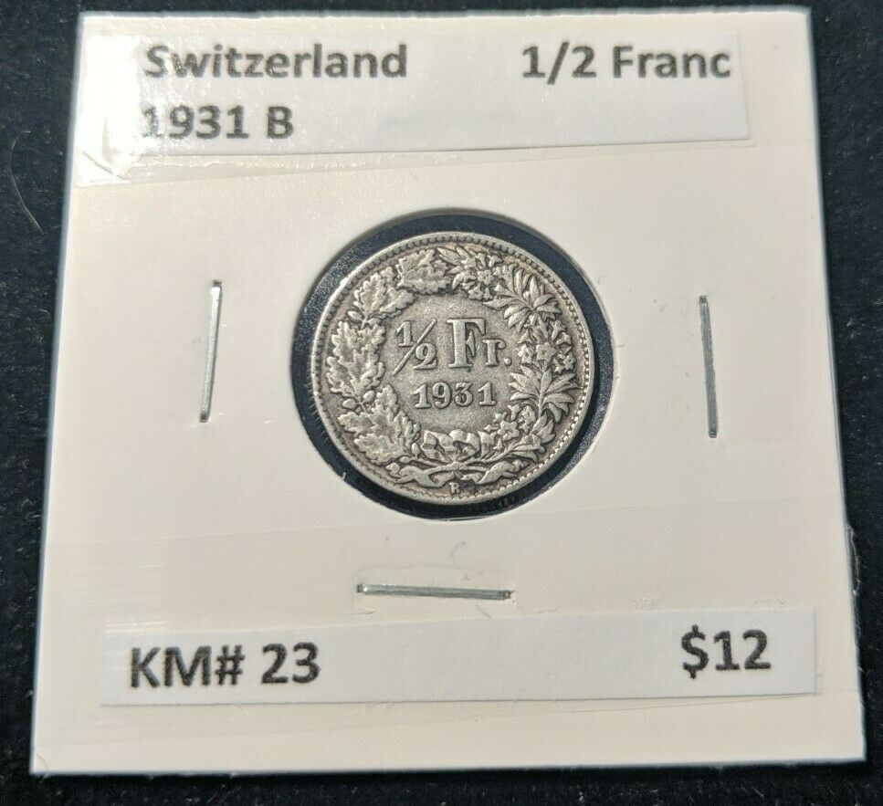 Switzerland 1931 B ½ Franc KM# 23  #12B