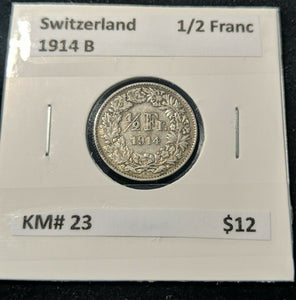 Switzerland 1914 B ½ Franc KM# 23   #12C