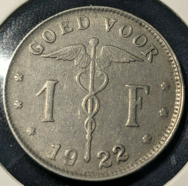 Belgium 1922 Franc KM# 90