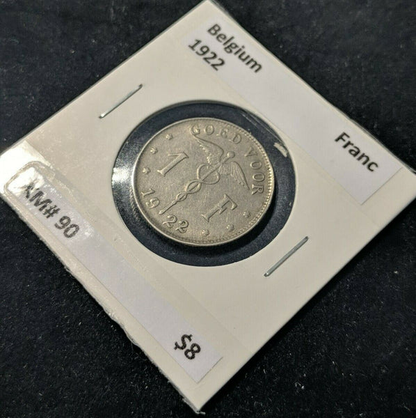 Belgium 1922 Franc KM# 90