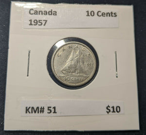 Canada 1957 10 Cent  KM# 51