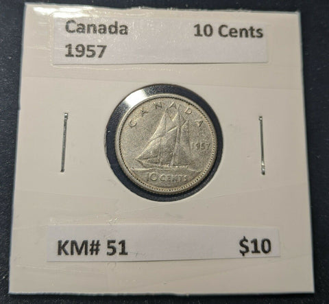 Canada 1957 10 Cent  KM# 51