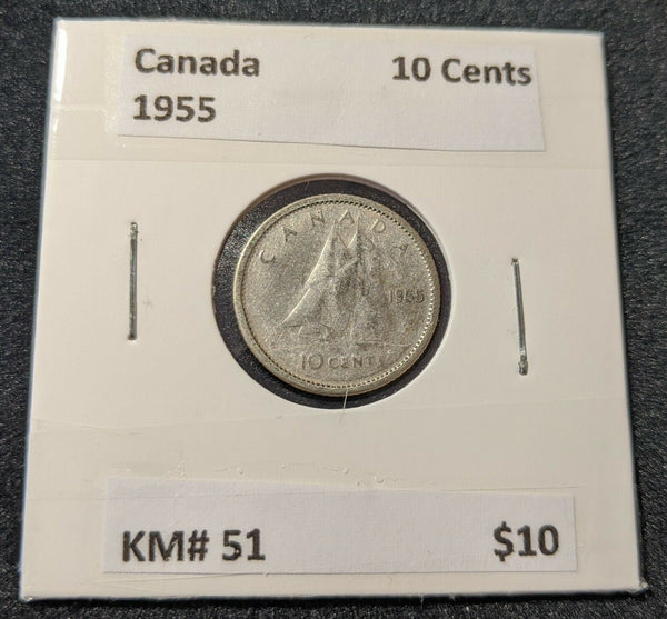 Canada 1955 10 Cent  KM# 51