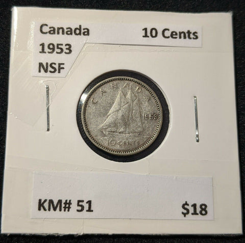Canada 1953 NSF 10 Cent  KM# 51 #494     9C