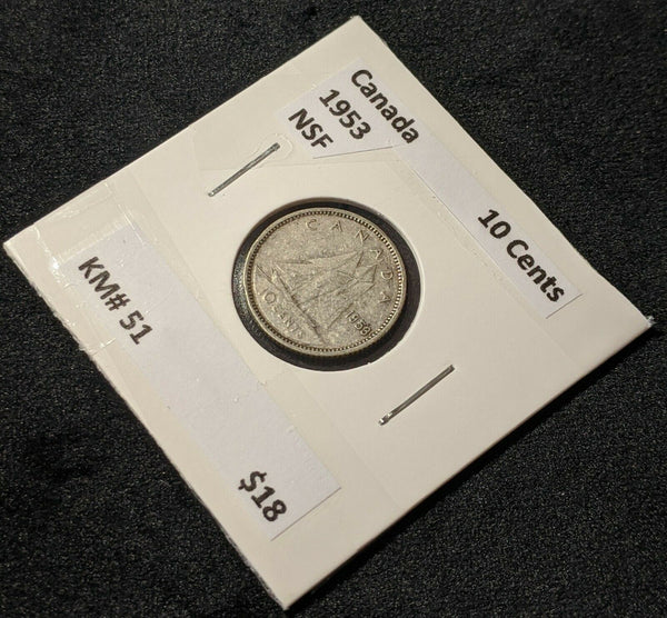 Canada 1953 NSF 10 Cent  KM# 51 #494     9C
