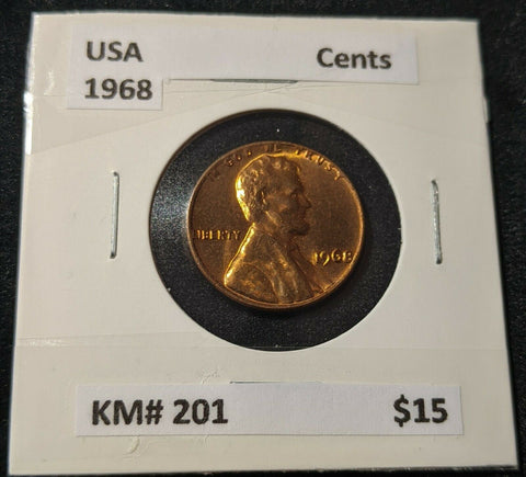 USA 1968 One Cent  KM# 201