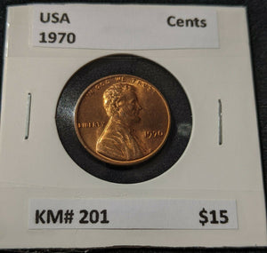 USA 1970 One Cent  KM# 201