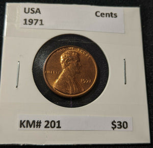 USA 1971 One Cent  KM# 201