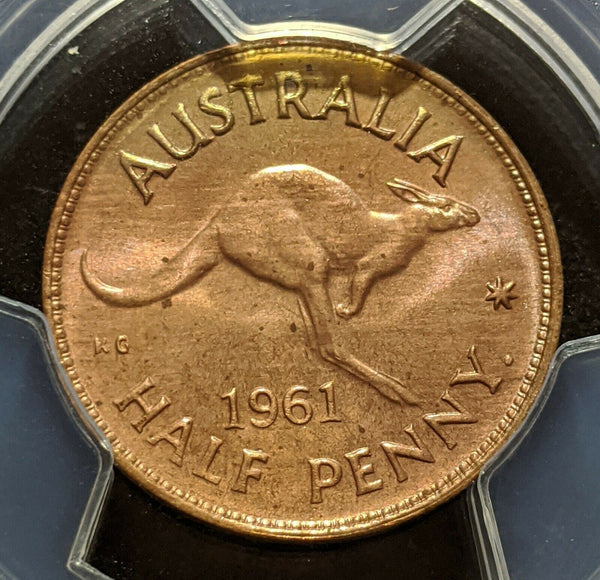1961 (P) Half Penny 1/2d Australia PCGS MS64RD GEM UNC #1392