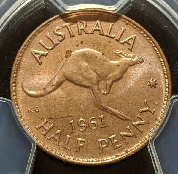 1961 (P) Half Penny 1/2d Australia PCGS MS64RD GEM UNC #1382