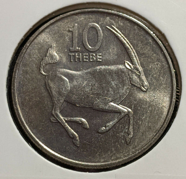 Botswana 1984 10 Thebe KM# 5