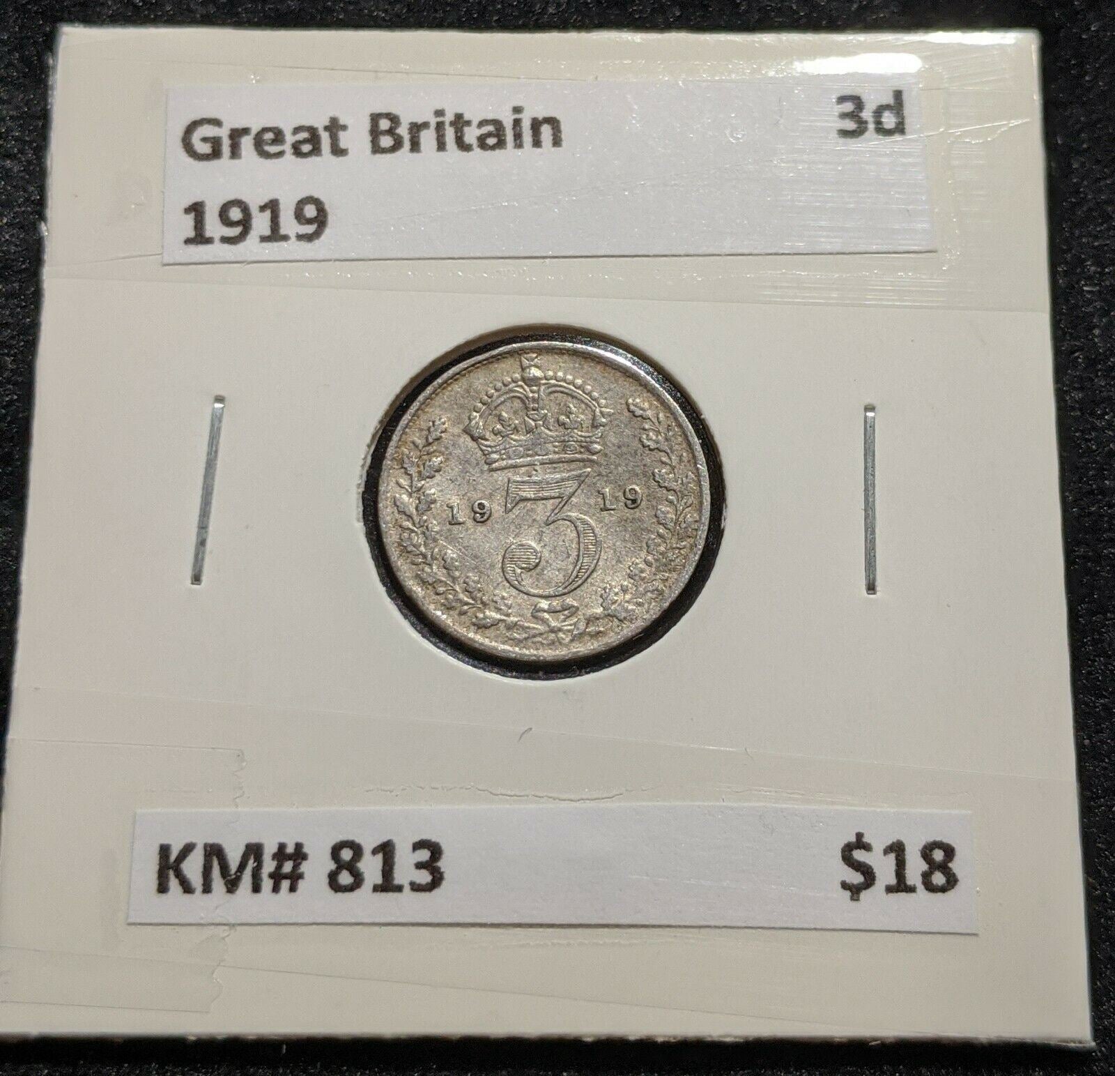 Great Britain 1919 Threepence 3d KM# 813  #665 #15C