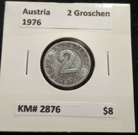 Austria 1976 2 Groschen KM# 2876 #537   #15A