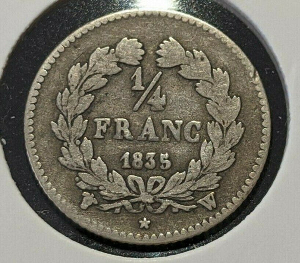 France 1835 W 1/4 Franc KM# 740.1