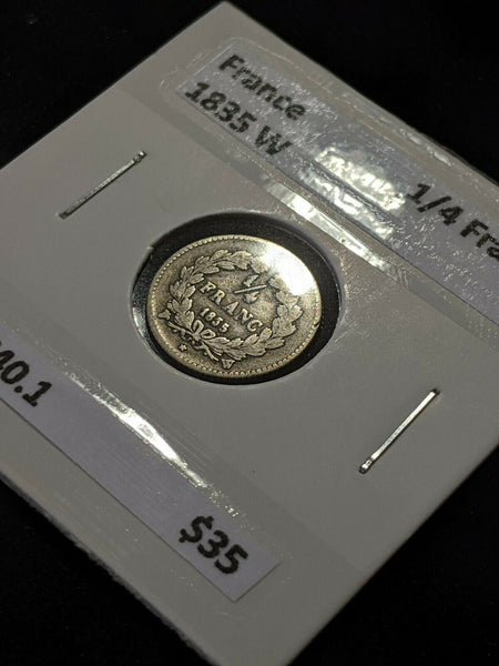 France 1835 W 1/4 Franc KM# 740.1