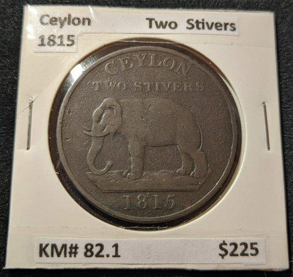 Ceylon 1815 Two Stiver KM# 82.1