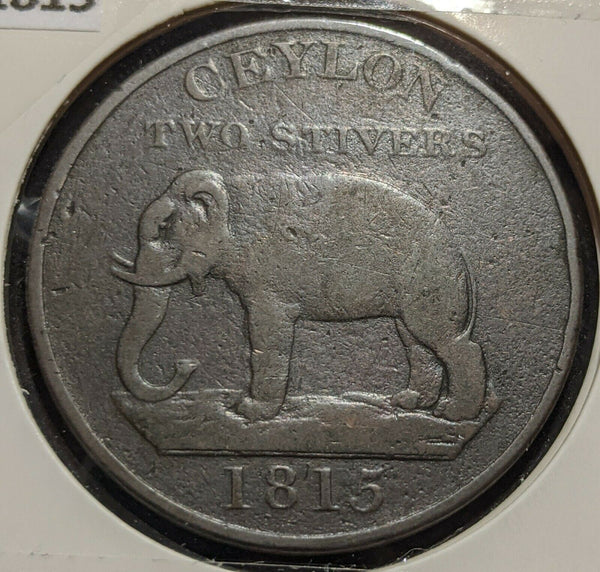 Ceylon 1815 Two Stiver KM# 82.1