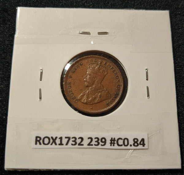 Ceylon 1917 1/2 Cent KM# 106