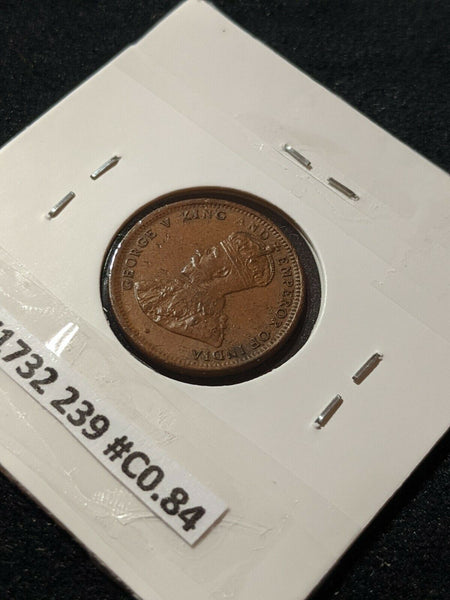 Ceylon 1917 1/2 Cent KM# 106