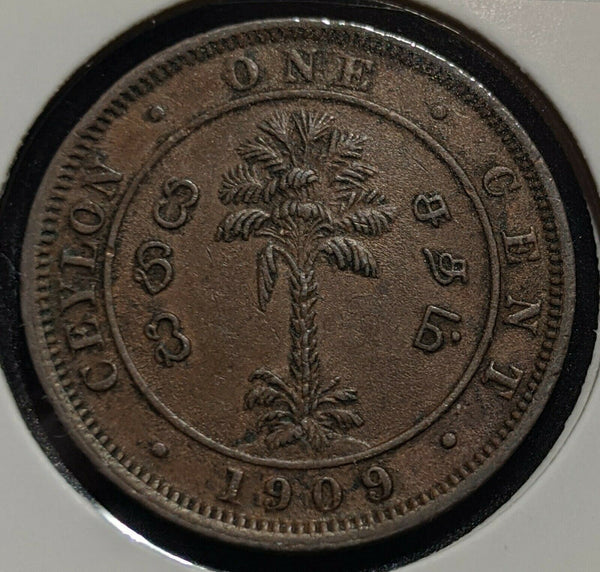 Ceylon 1909 Cent KM# 102