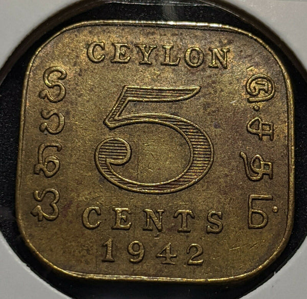 Ceylon 1942 5 Cent KM# 113.1