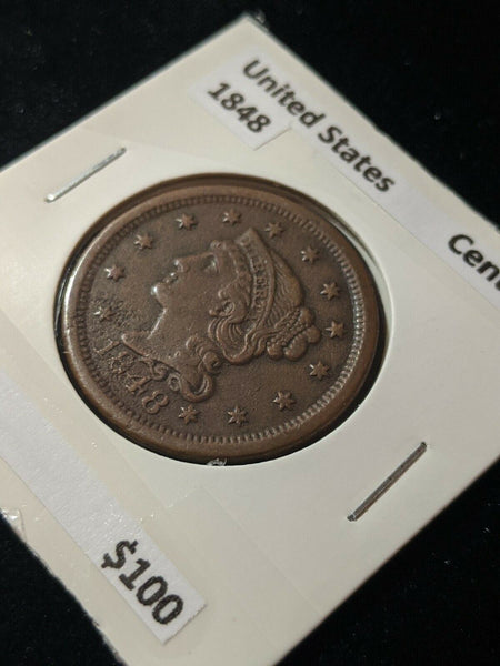 USA 1848 Cent 1c KM# 67