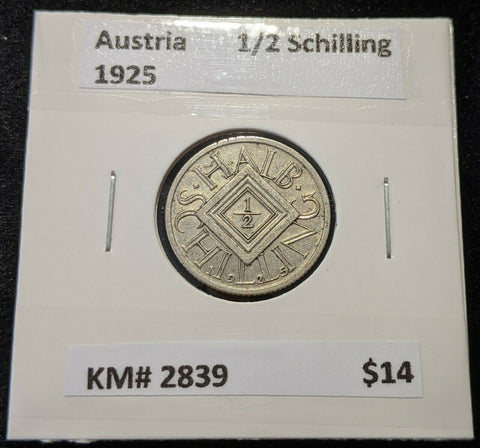 Austria 1925 1/2 Schilling KM# 2839 #557   #15A
