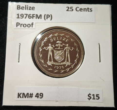 Belize 1976FM (P) Proof Twenty Five Cent 25c KM# 49